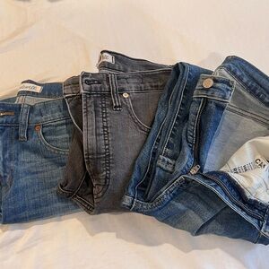 Madewell and Gap Women's Ankle & Cropped Jeans - Blue and Gray Denim bundle pack